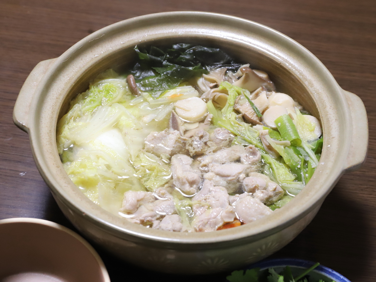 土鍋で作った鴨鍋